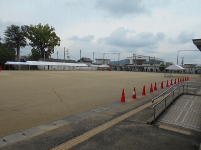 運動会前日の運動場