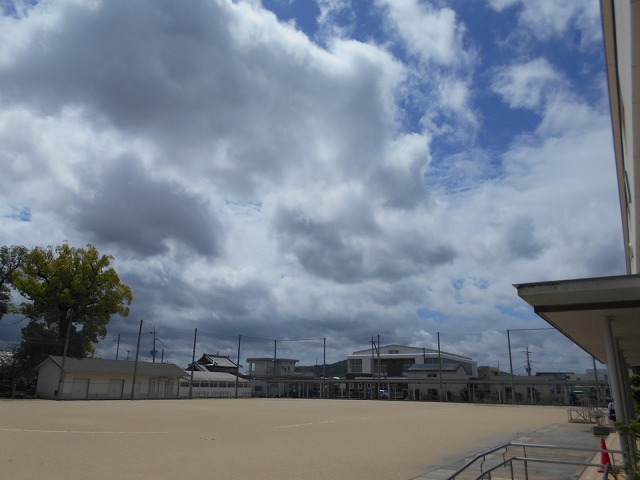 雨上がりの運動場