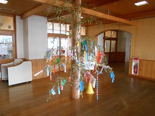 ４年梅ジュース作りと全学年で笹の葉に願いごと