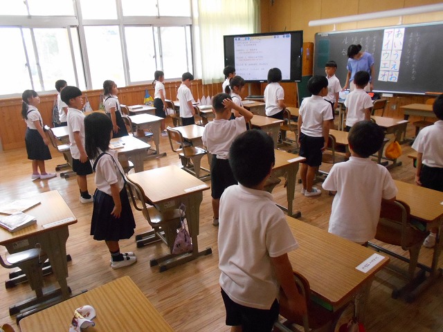 2学期始業式、授業風景(1~6年)