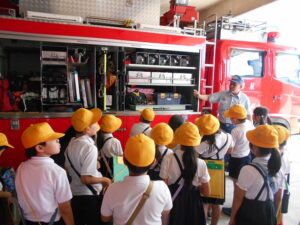 ３年消防署見学、４年研究授業、５年ＣＡＰの授業