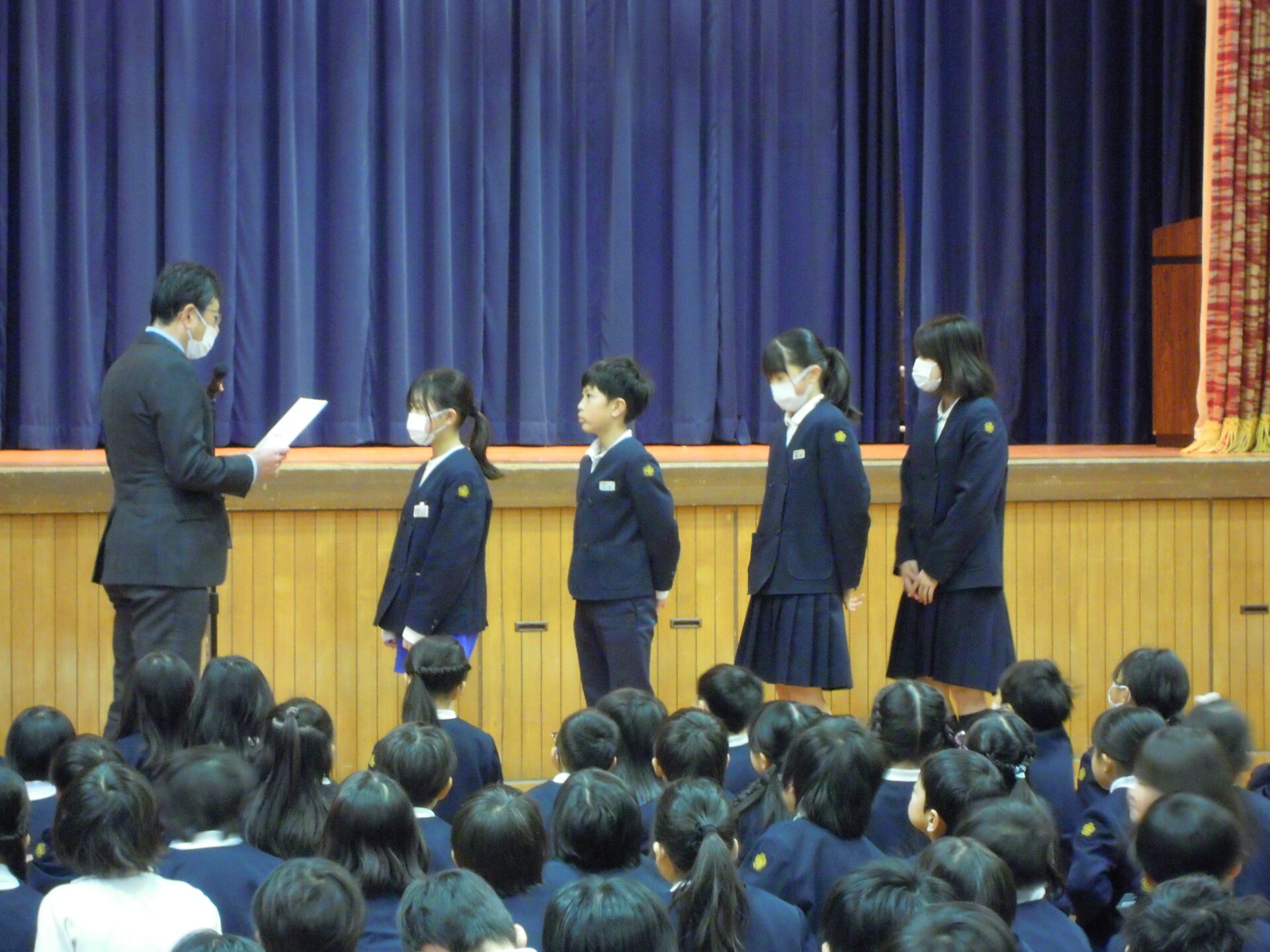 3学期学級委員任命式