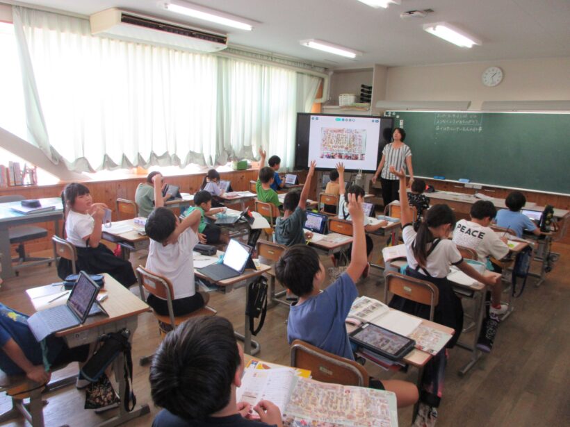 今日の丸栖小学校、委員会活動