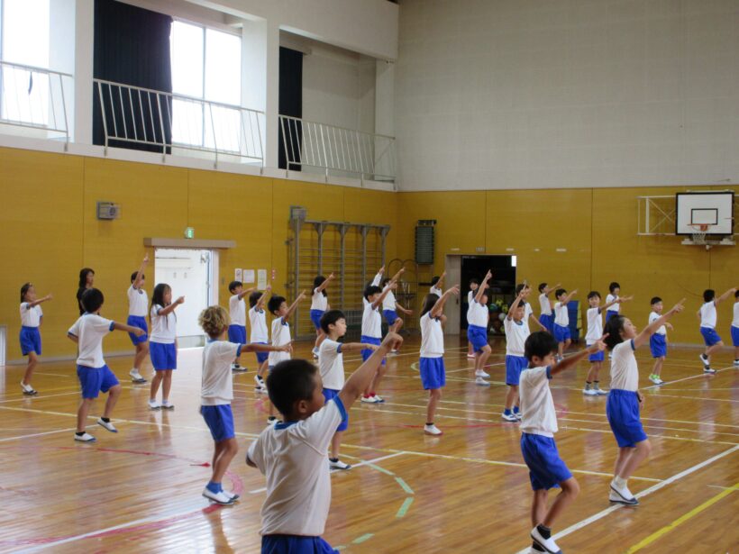 運動会の全体練習も始まってます