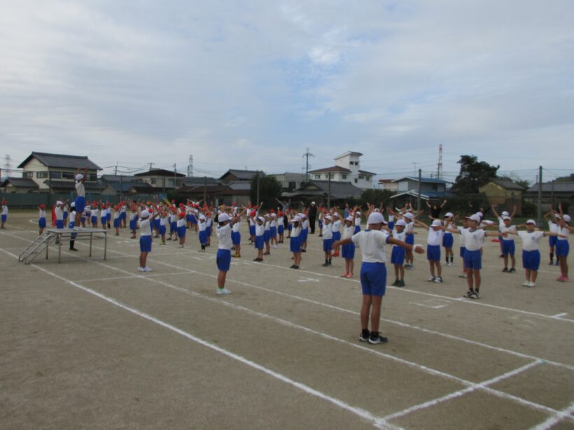 運動会の全体練習も始まってます