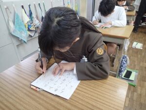 ３年 競書会の練習