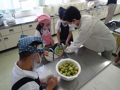 ２年 梅ジュース作り