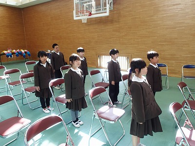 １・２年 卒業式練習