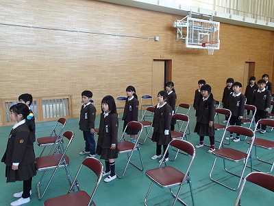 １・２年 卒業式練習