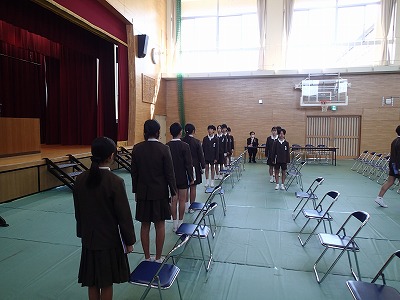 卒業式予行練習・表彰式