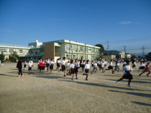 桃源郷駅伝壮行会＆朝の５分間走