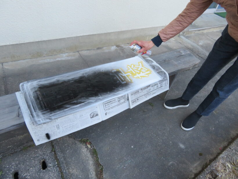 学校案内板の修理